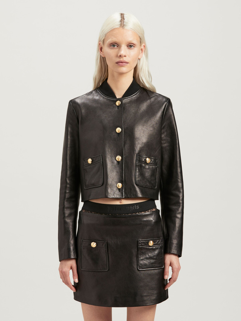 Buttons Leather Jacket 3