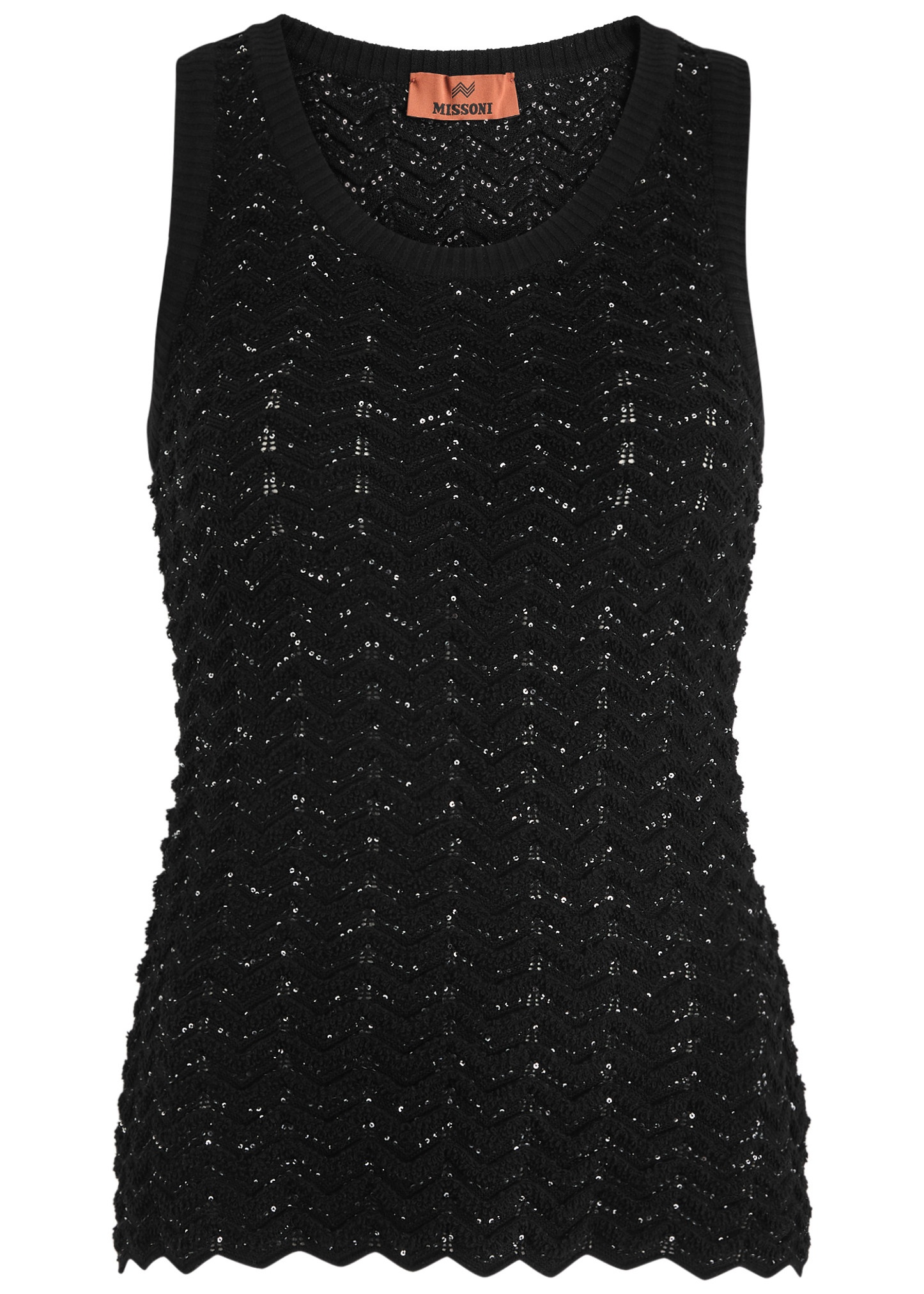 Zigzag sequin-embellished knitted tank - 1