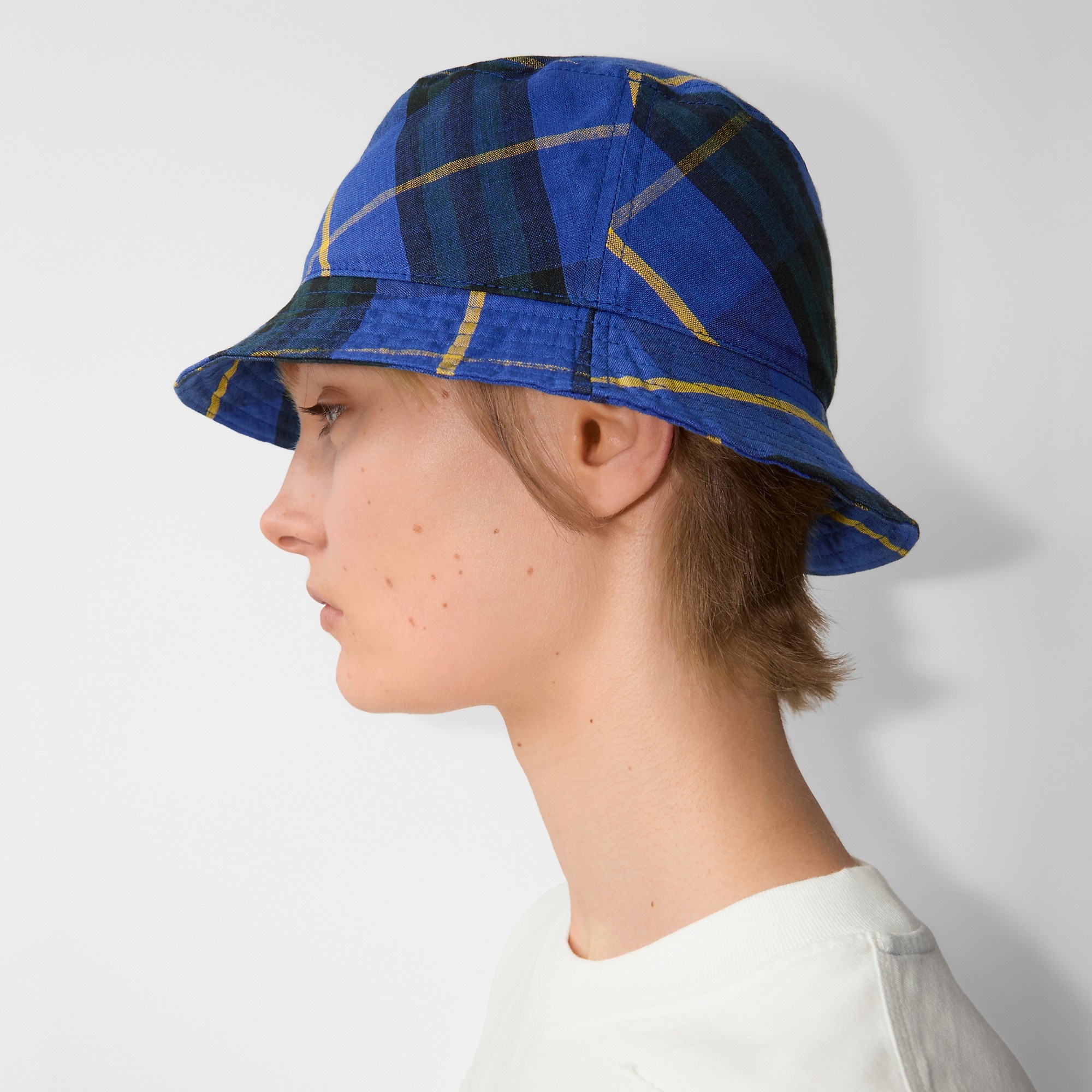 Check Linen Bucket Hat - 3