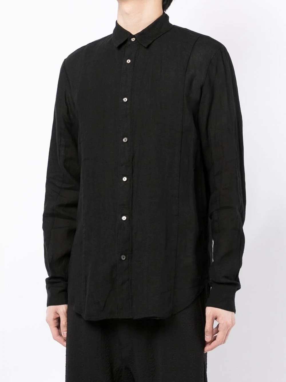 button-up linen shirt - 3