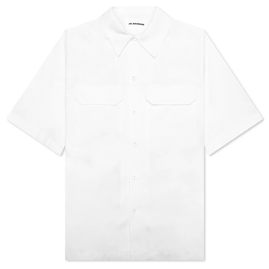 HEAVY ORGANIC COTTON POPLIN SHIRT - OPTIC WHITE - 1