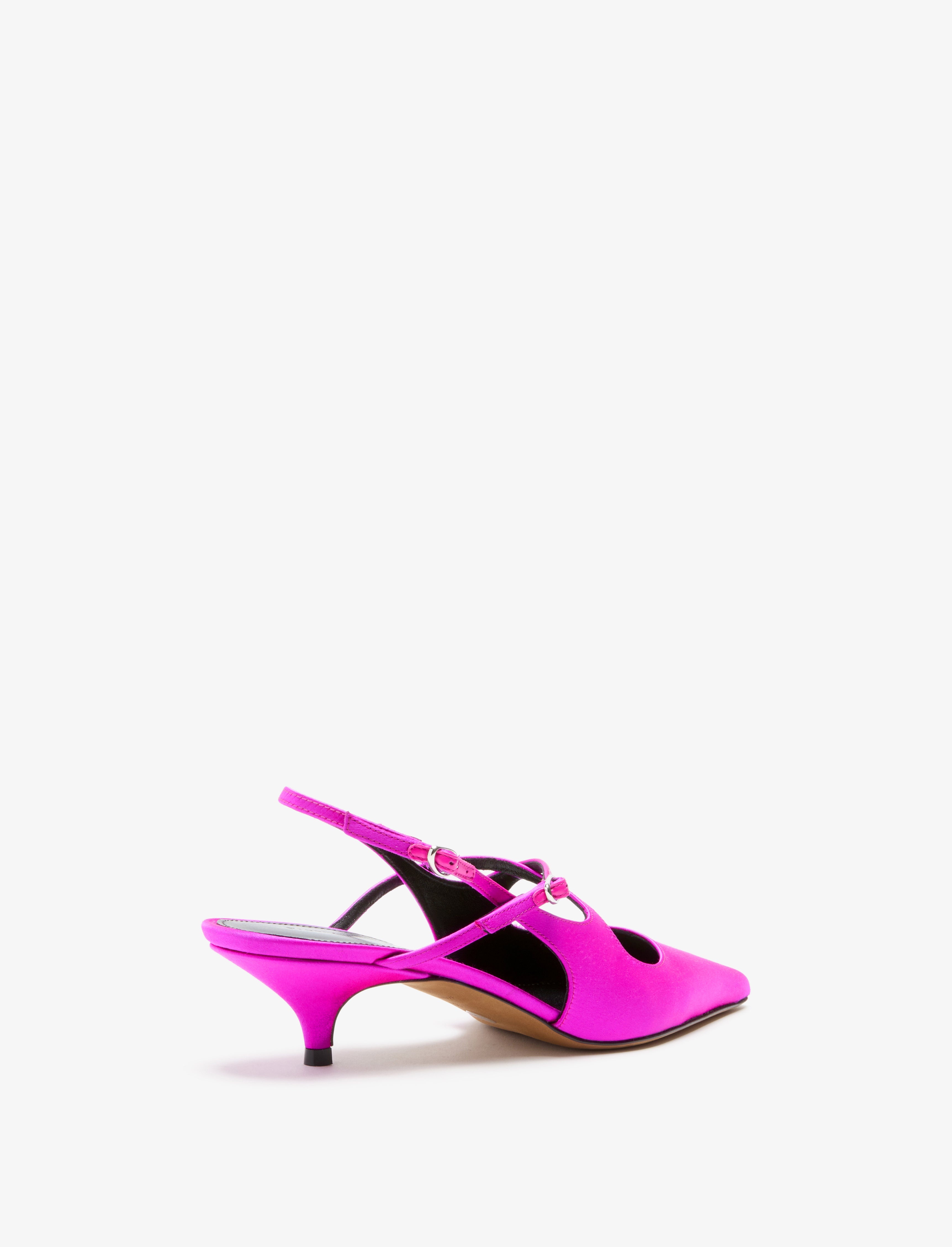 Slash Crossover Slingback Pumps in Satin - 3
