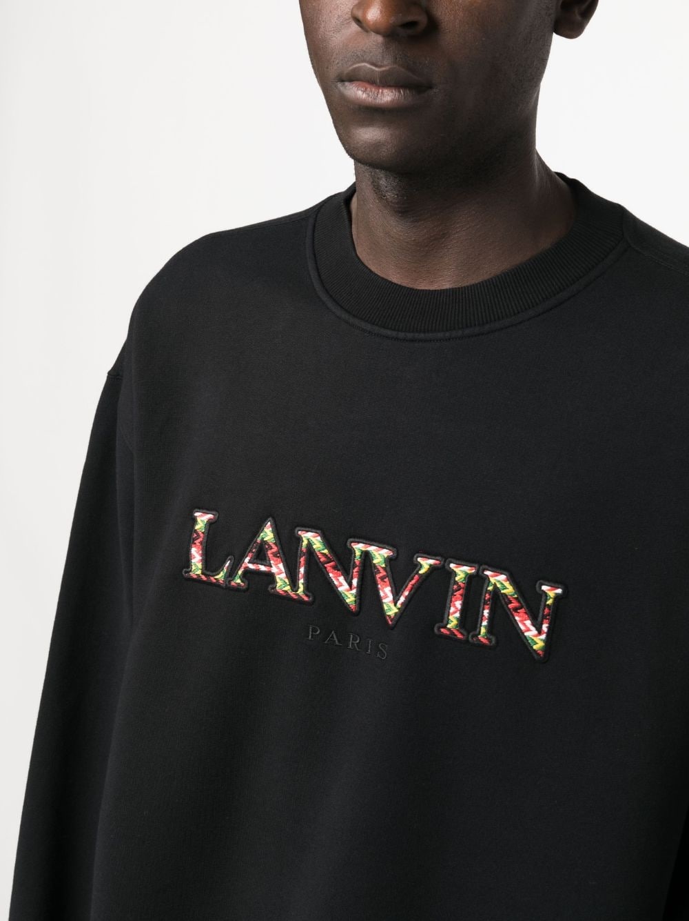 embroidered logo crew neck sweatshirt - 5