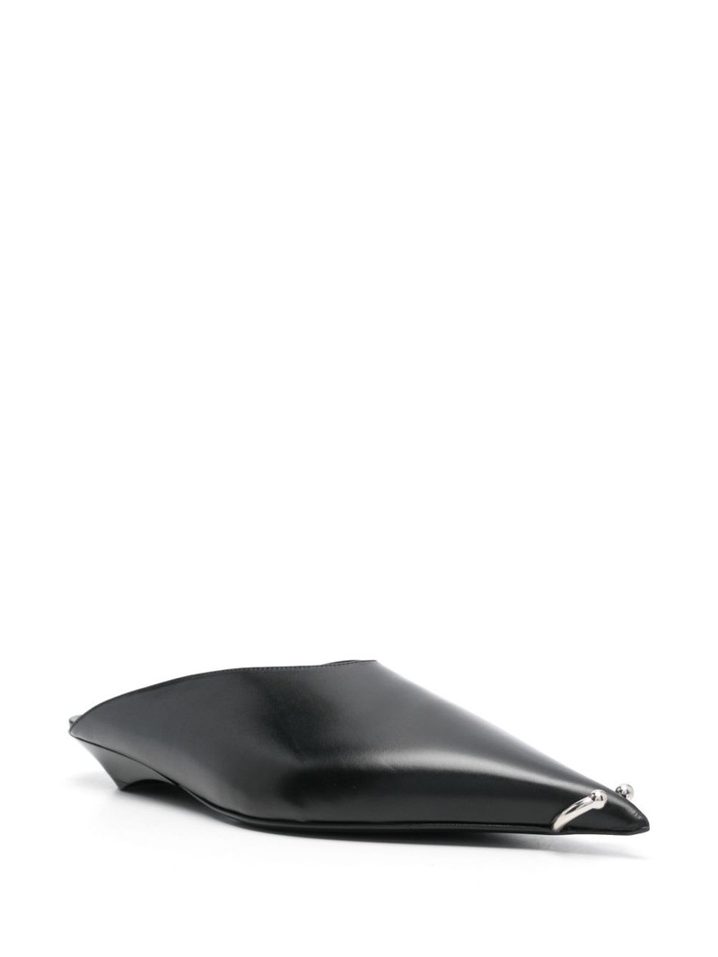 MUGLER leather piercing fang mules outlook