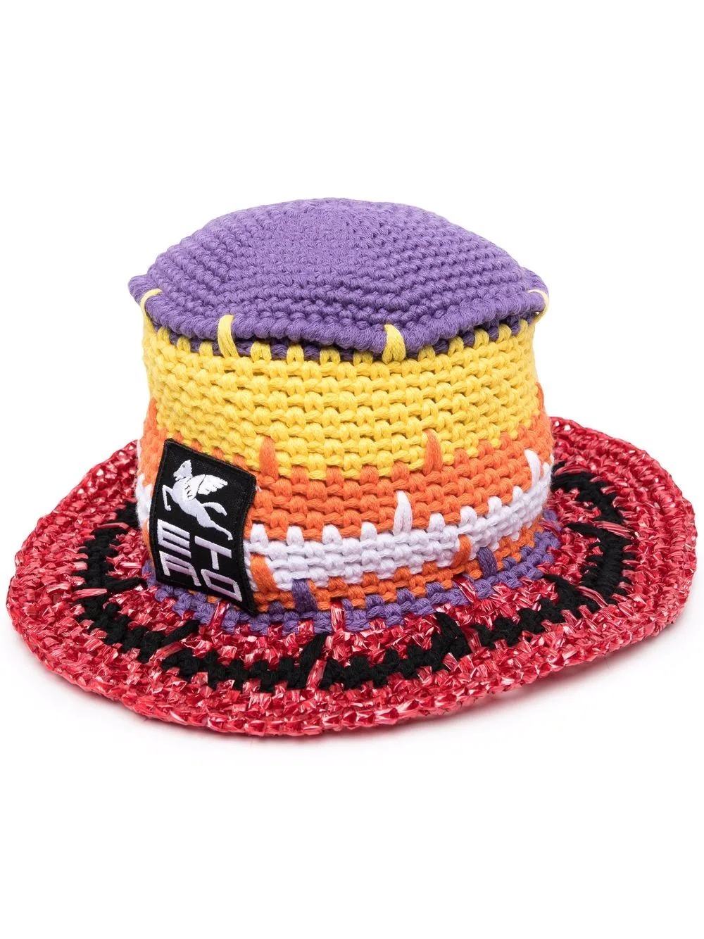 crochet-knit logo hat - 1