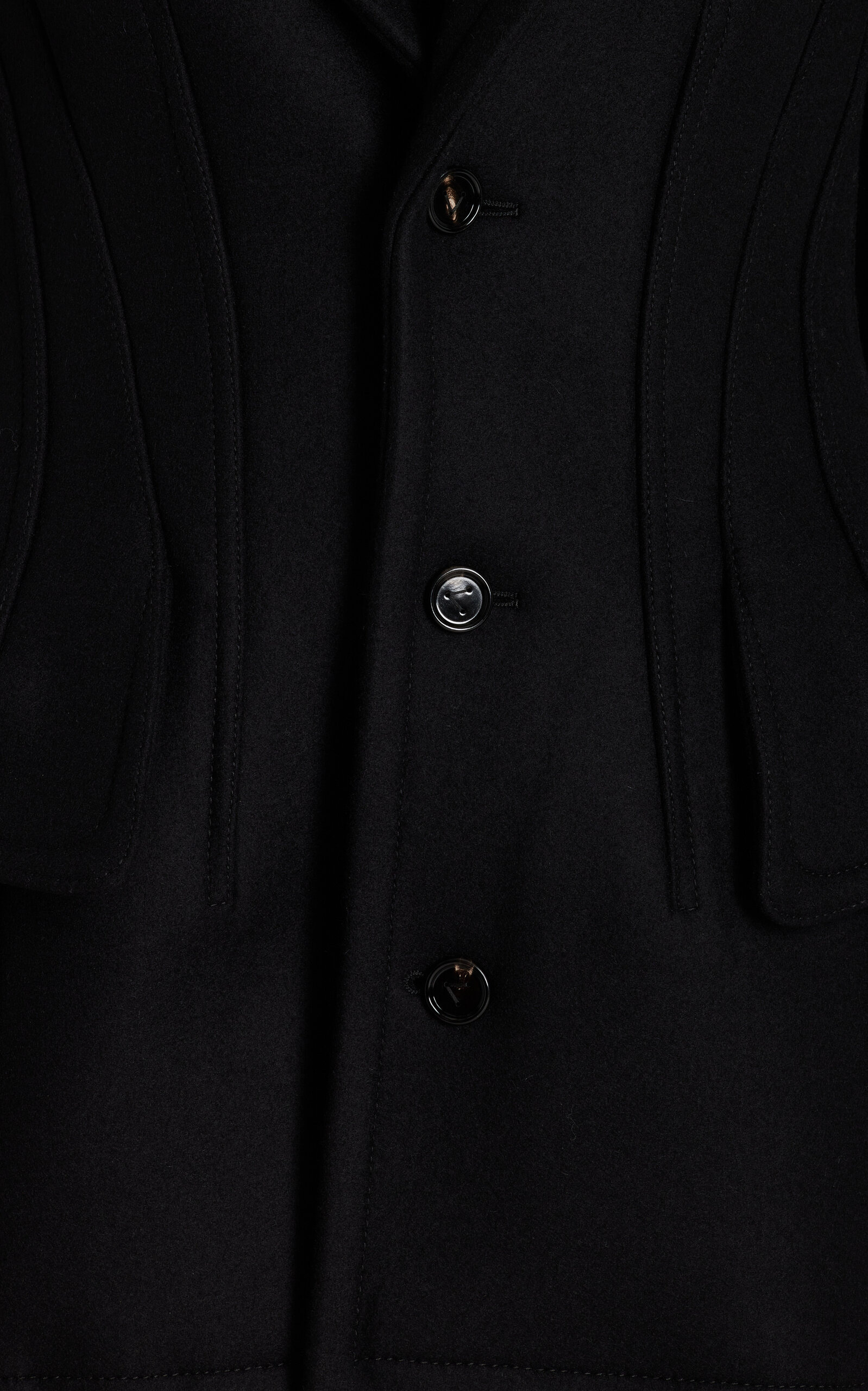 Stretch-Wool Felt Short Coat black - 5