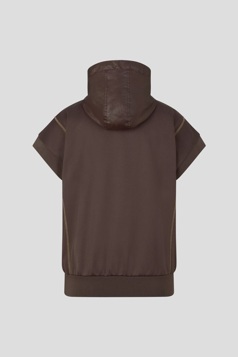 BOGNER Pauline Short-sleeved hoodie in Chocolate outlook