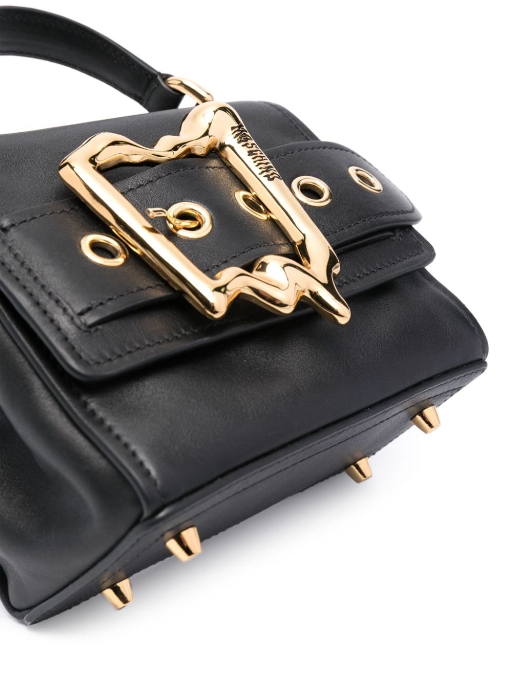 Morphed buckle leather tote bag - 4