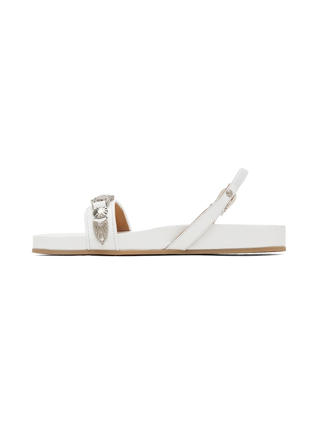 White Slingback Sandals - 3