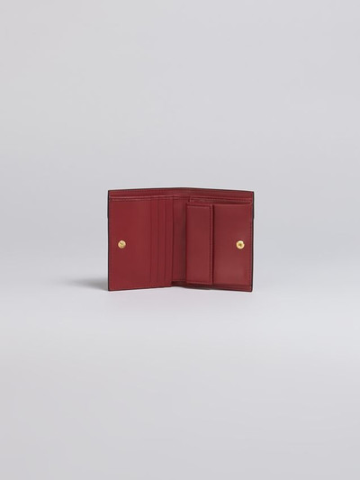 Marni BI-FOLD WALLET IN BROWN PINK AND BURGUNDY SAFFIANO LEATHER outlook