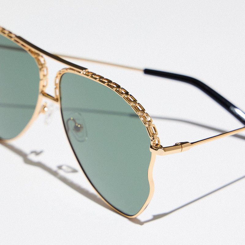 Kika Mendoza Sunglasses in Gold and Green 8