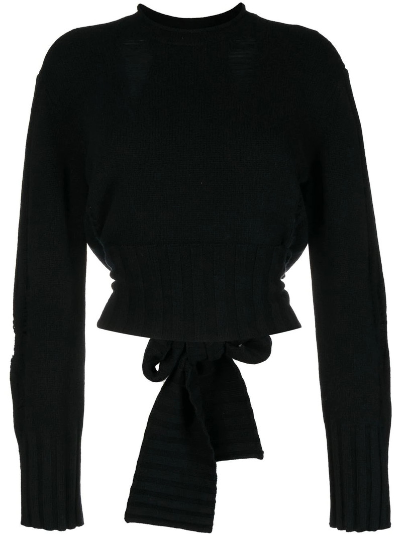 distressed-finish knitted jumper 1
