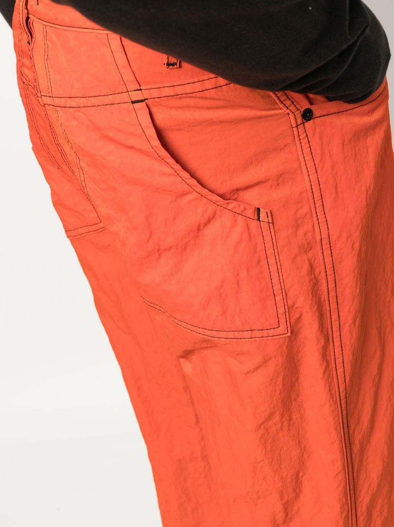 crinkled-finish straight-leg trousers 6
