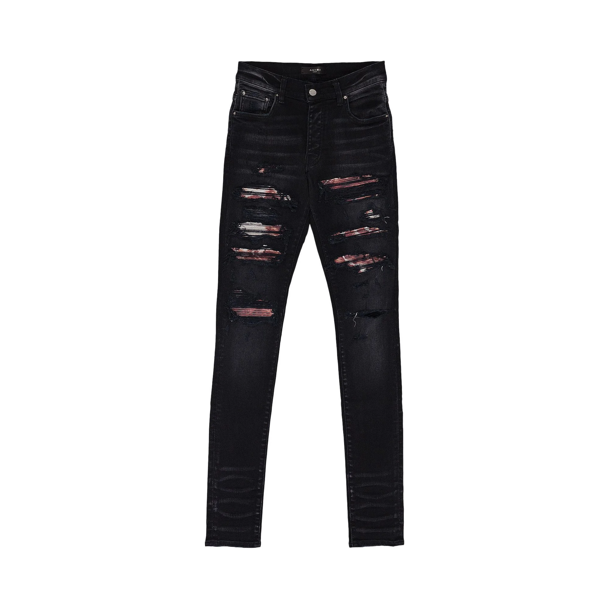 Amiri Tie Dye Bandana Thrasher Jeans 'Aged Black' - 1