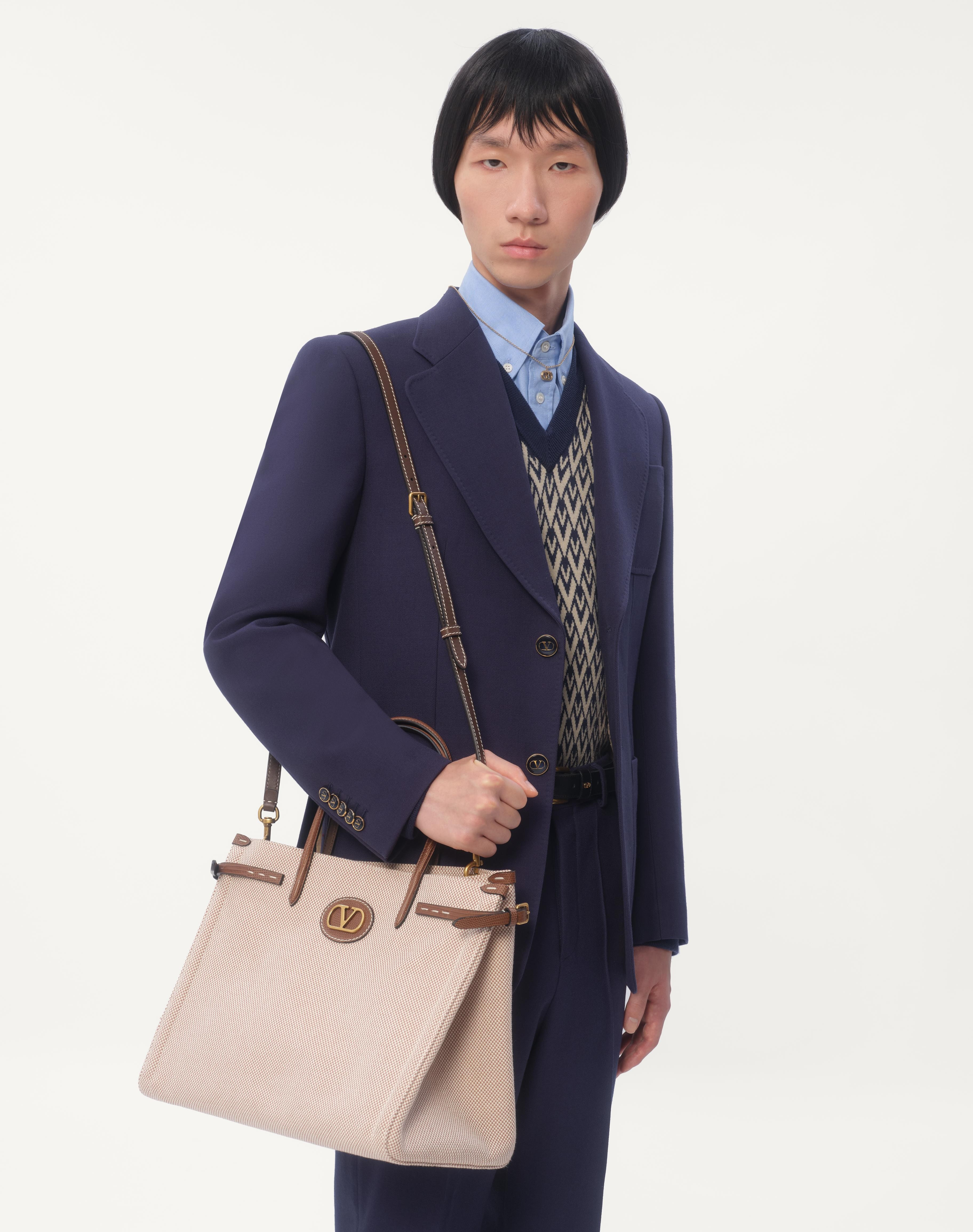 VALENTINO GARAVANI ANTIBES MEDIUM CANVAS SHOPPING BAG - 5