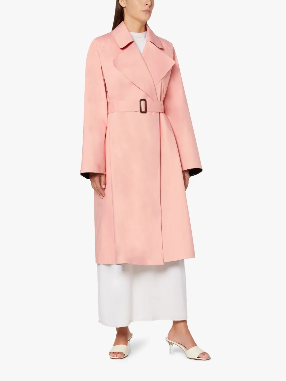 KINTORE PINK BONDED COTTON TRENCH COAT | LR-1039 - 2