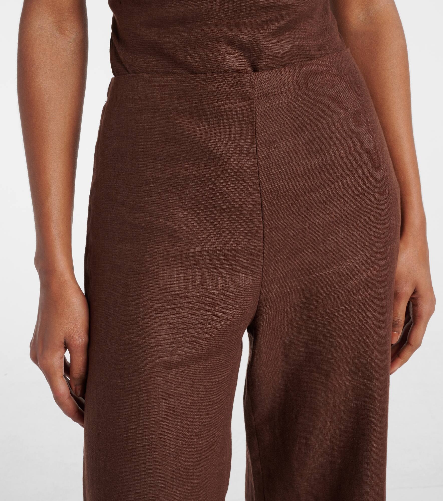 Ilride high-rise linen straight pants - 4
