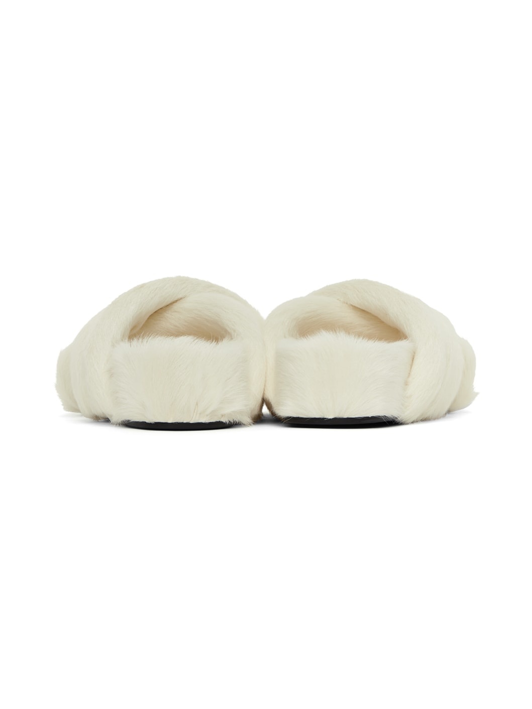 White Cross Strap Slides - 2