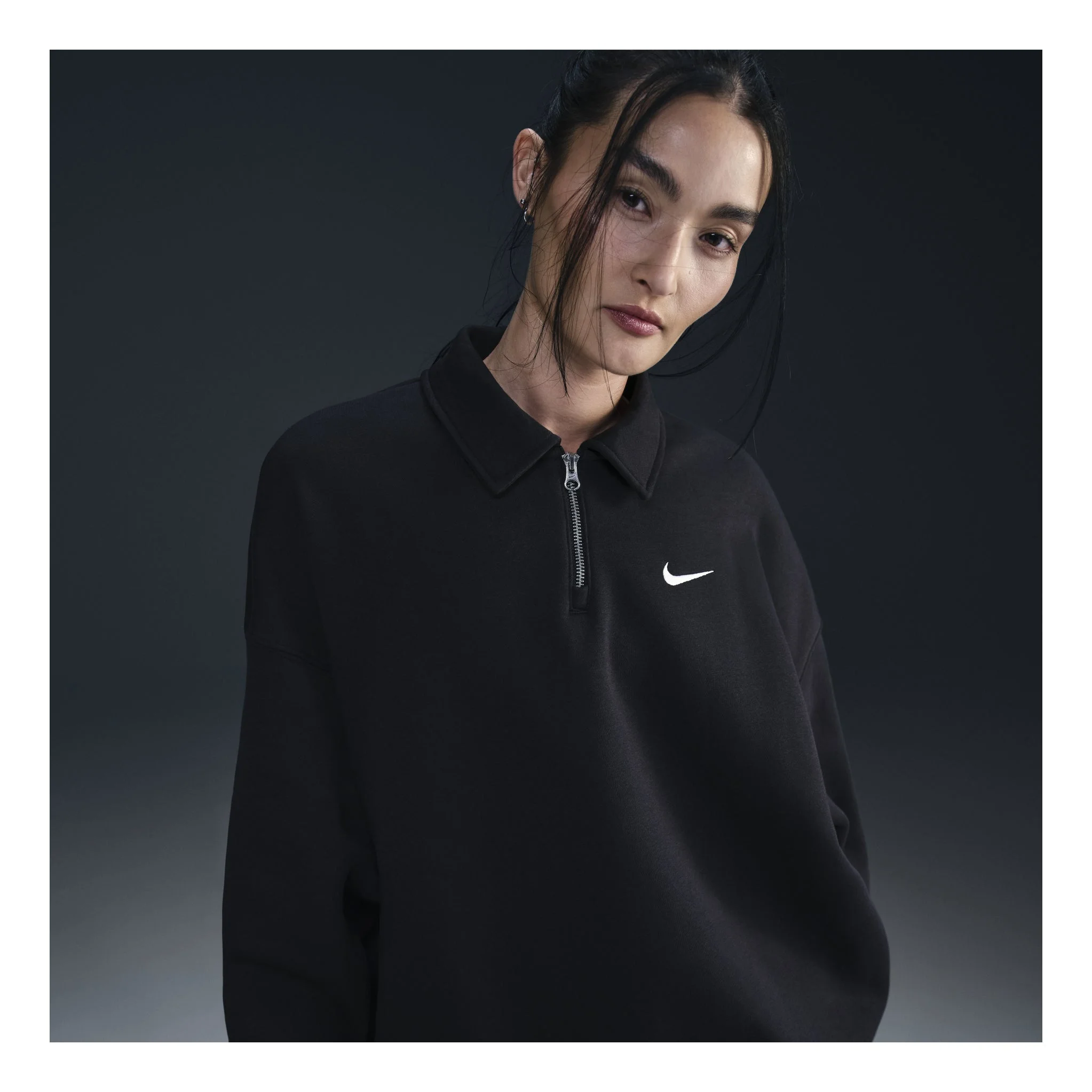 (WMNS) Nike Sportswear Phoenix Fleece T-Shirt 'Black' FZ3208-010 - 1