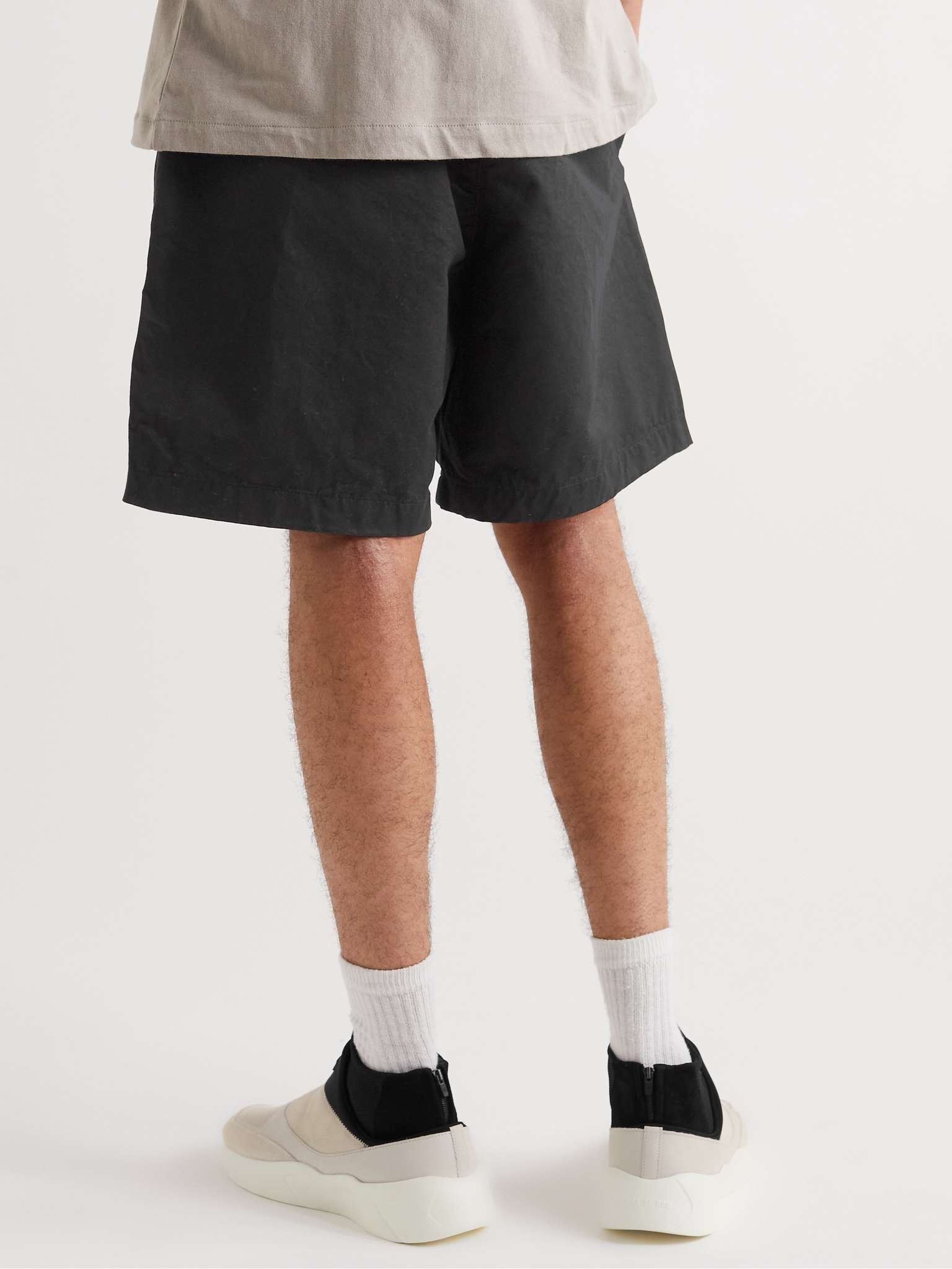 Wide-Leg Logo-Appliquéd Cotton-Twill Shorts - 4