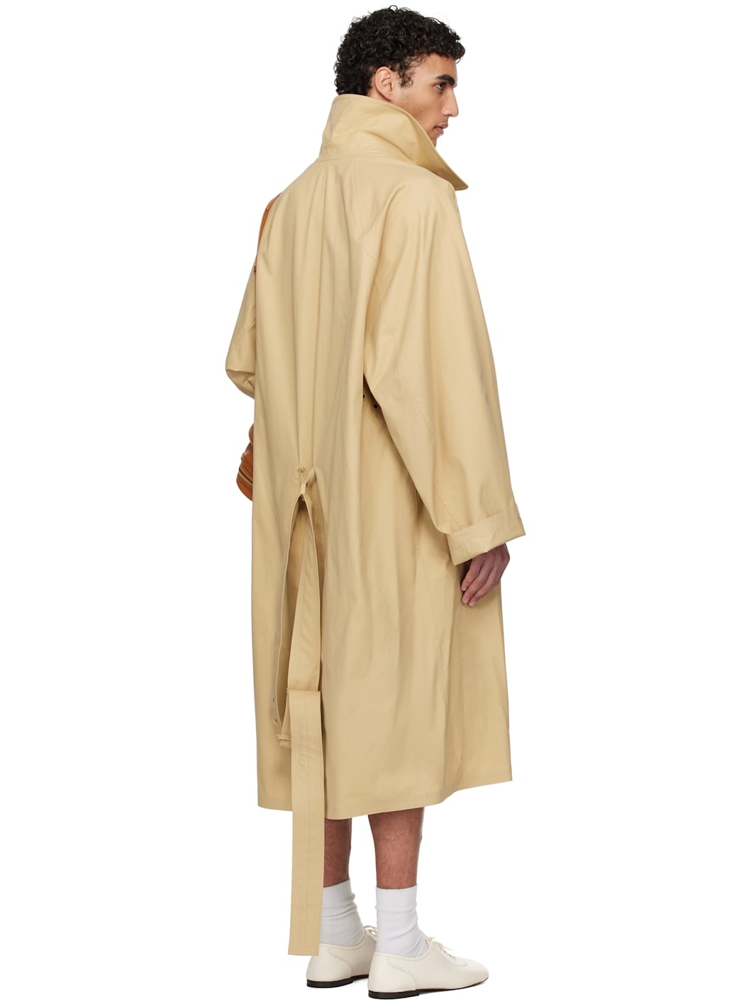 Beige Belted Trench Coat - 3