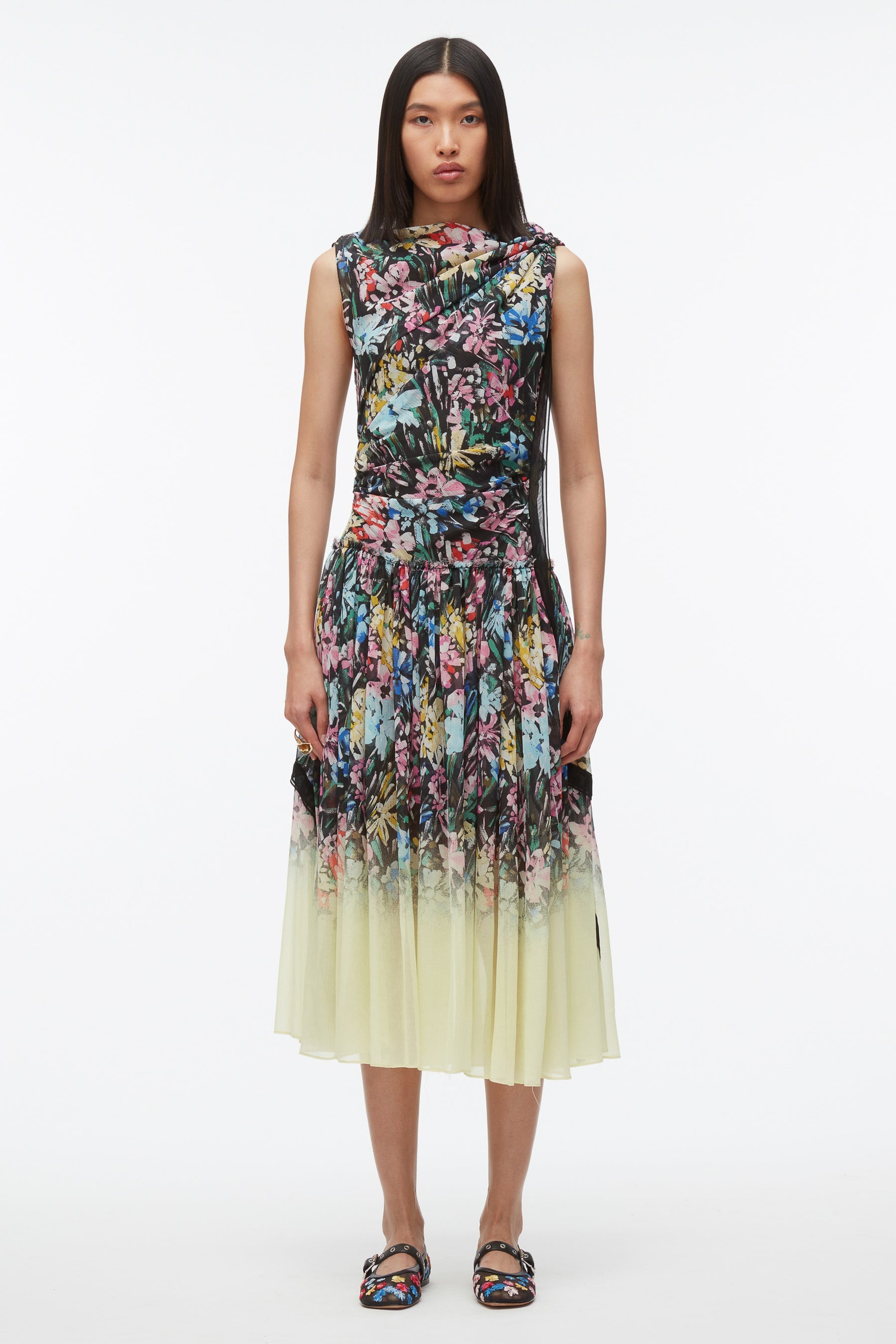 Flowerworks Dégradé Draped Dress - 1