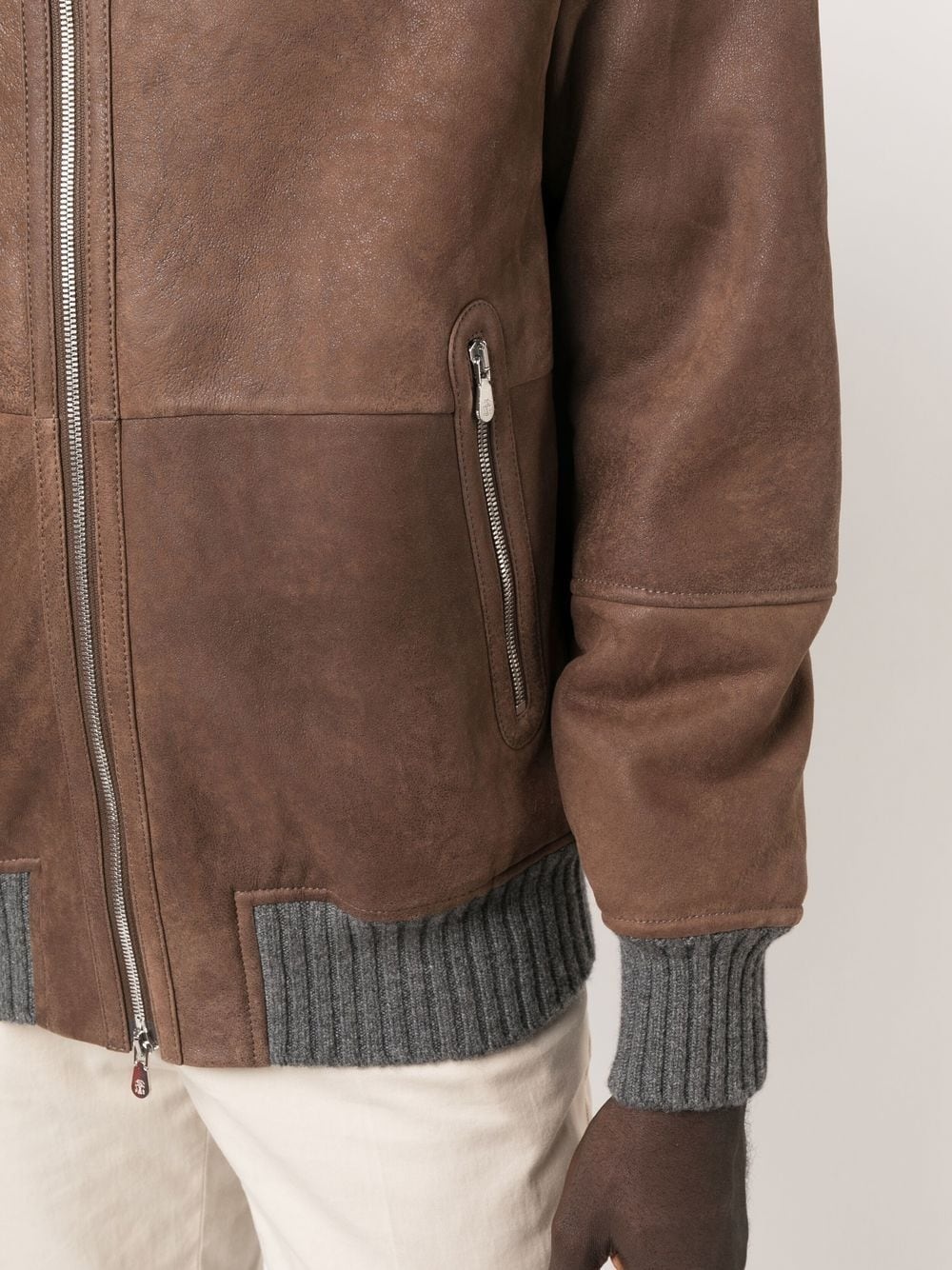 sheepskin bomber jacket - 5