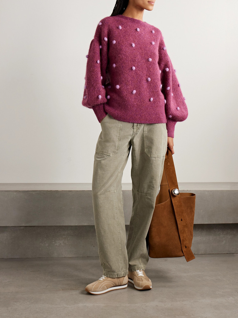 ALÉMAIS Elia Pompom-embellished Knitted Sweater outlook