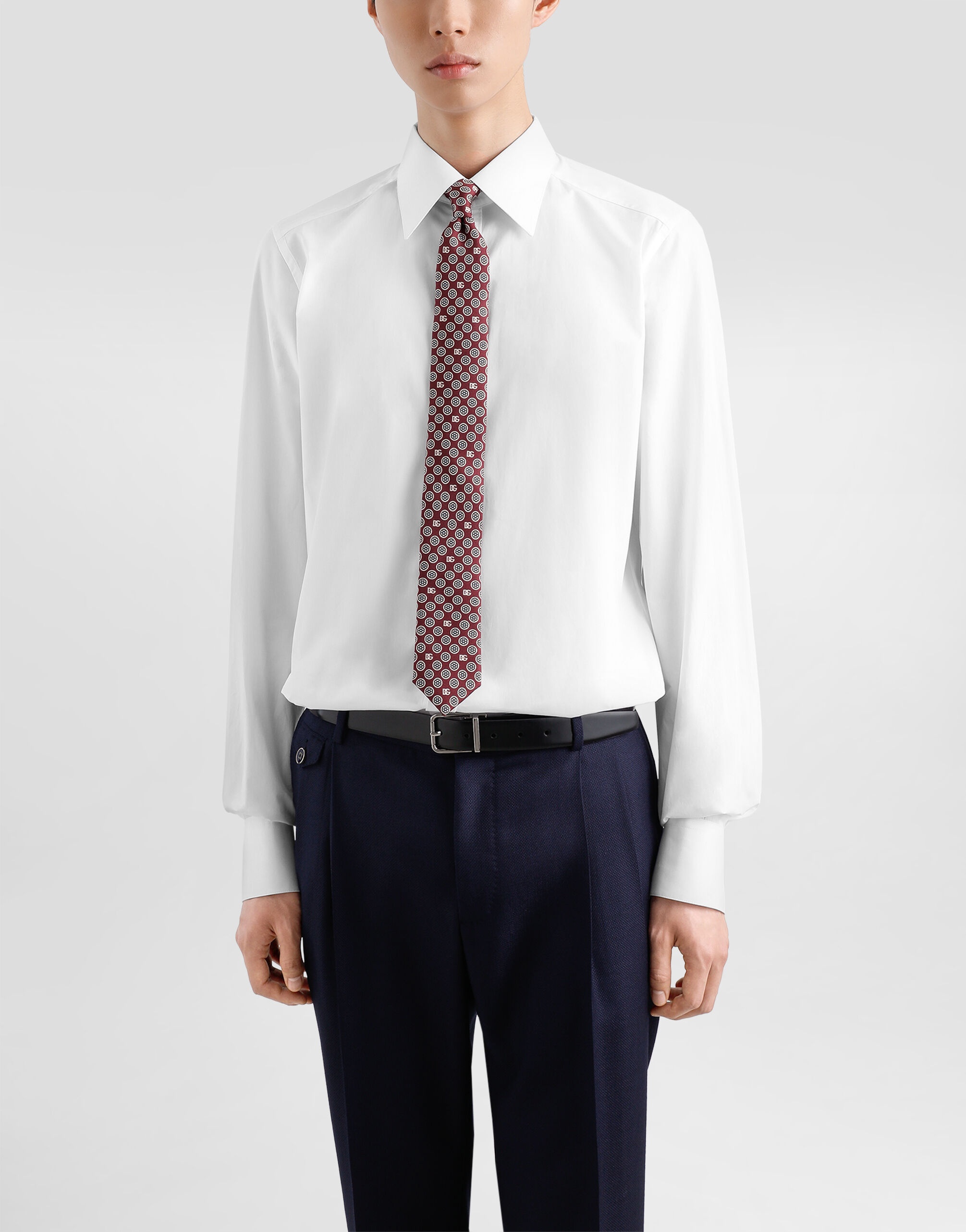Martini tie with jacquard micro-designs and logo - 2