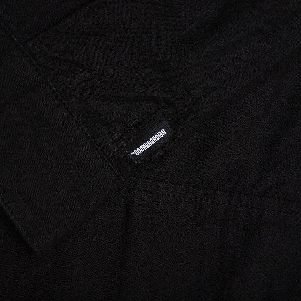 BELTED OFFICER S/S SHIRT - BLACK - 5