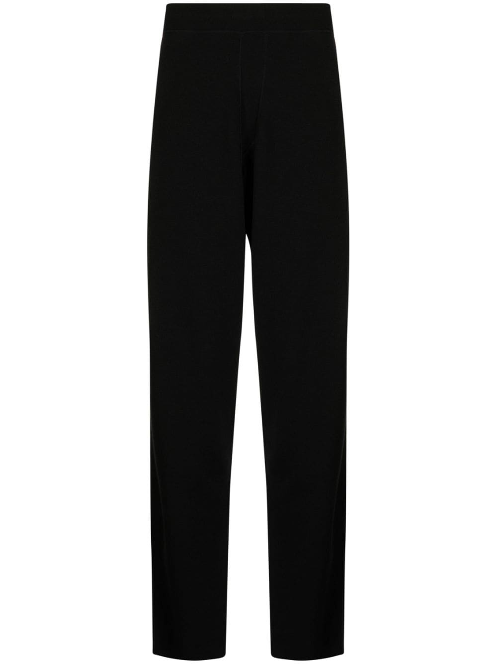 elasticated-waist cotton-cashmere blend trousers - 1