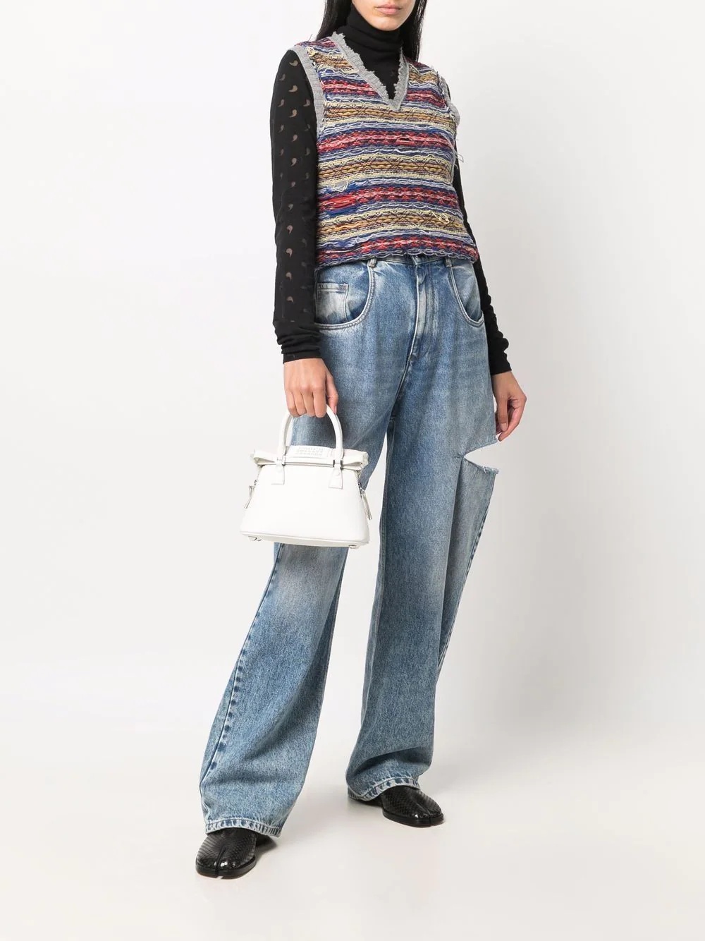 logo-patch leather tote bag - 2