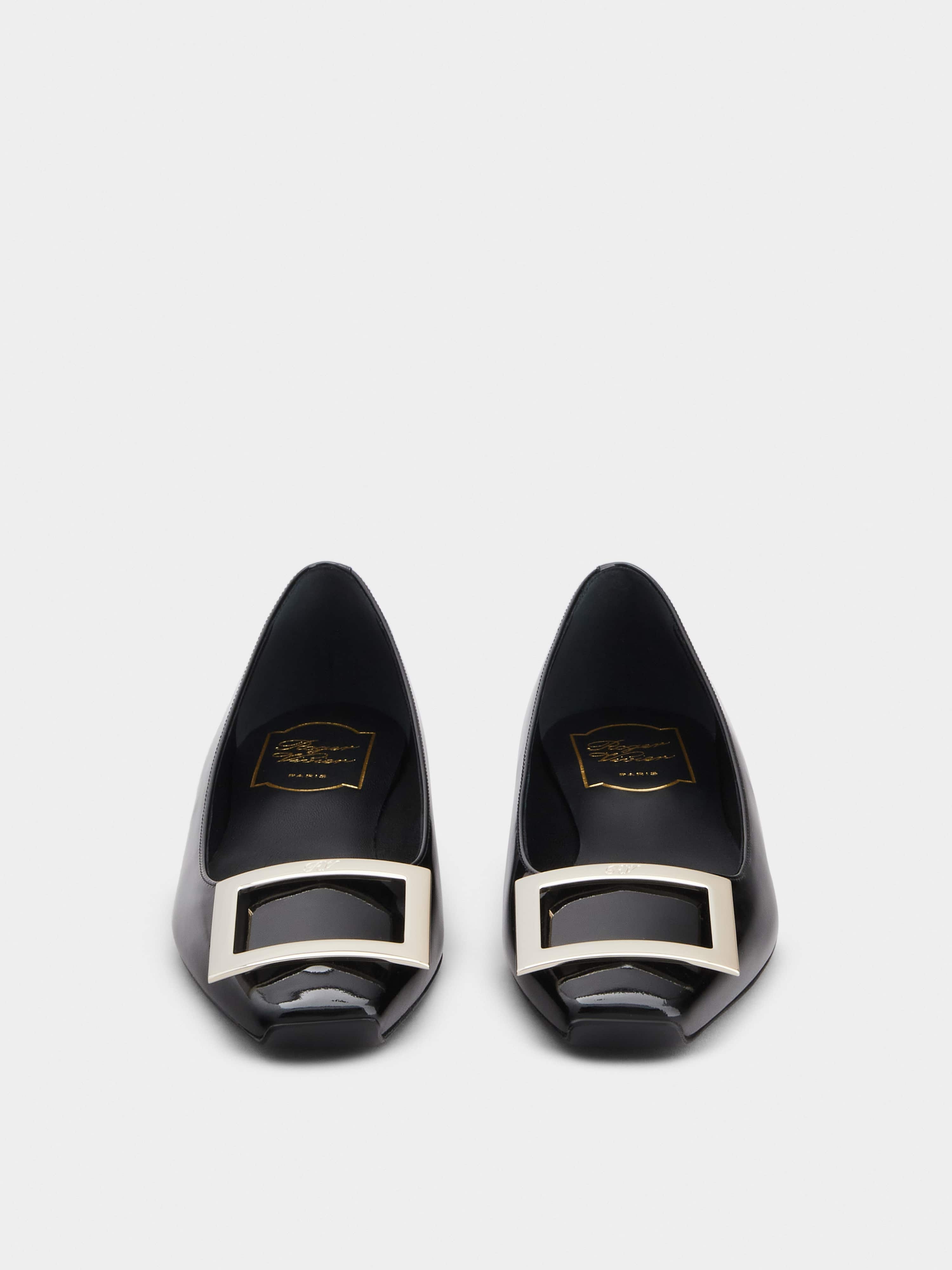 Trompette Metal Buckle Ballerinas in Patent Leather - 7