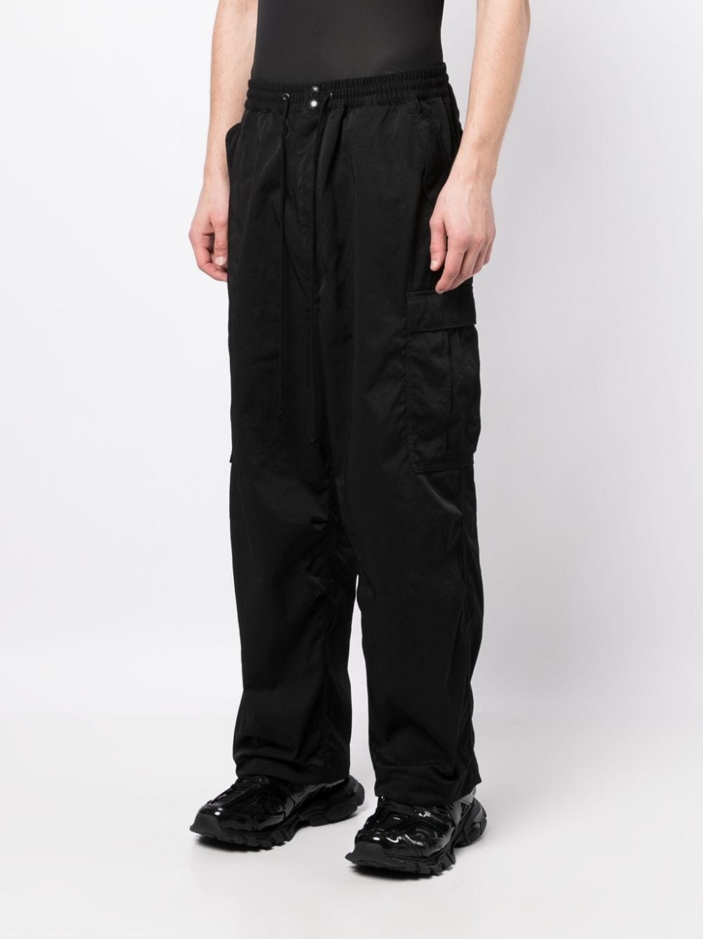 elasticated-waistband drawstring track pants - 3