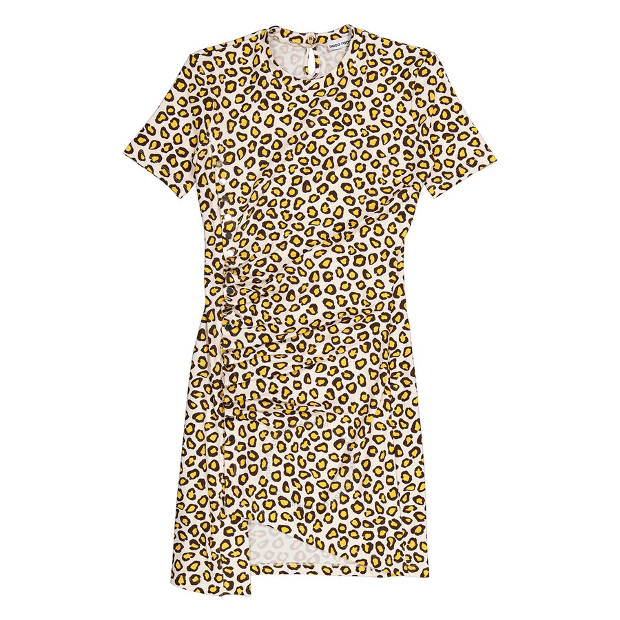 Rabanne Leopard Print Draped Short Dress - 2