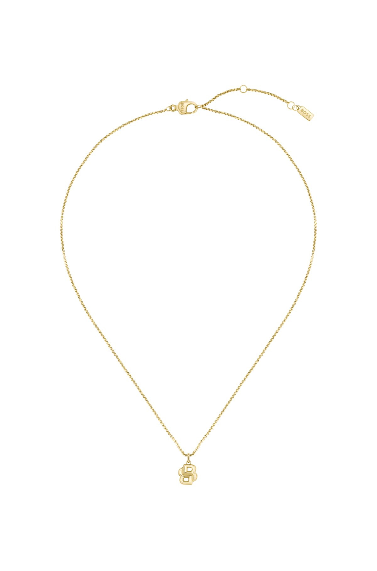 GOLD-TONE NECKLACE WITH DOUBLE B MONOGRAM PENDANT - 1
