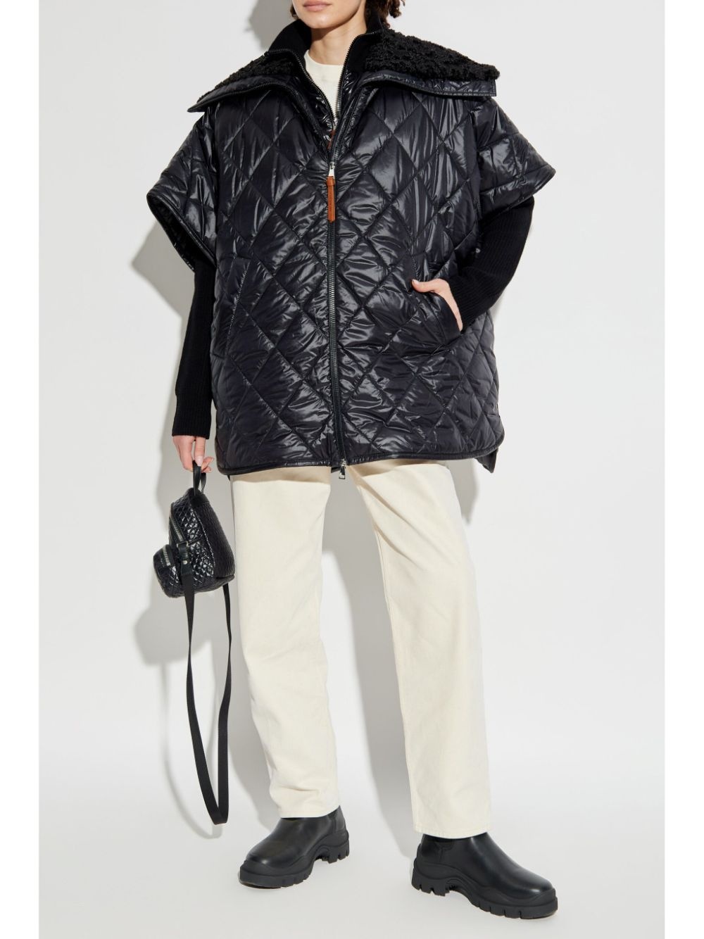 padded cape coat - 2