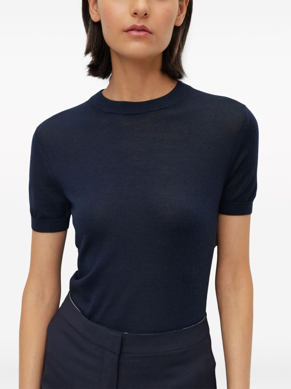 short-sleeve wool top - 5