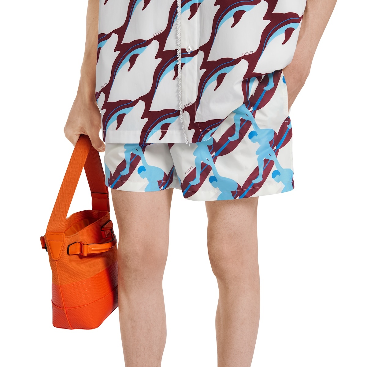Printed technical poplin swim short - 5