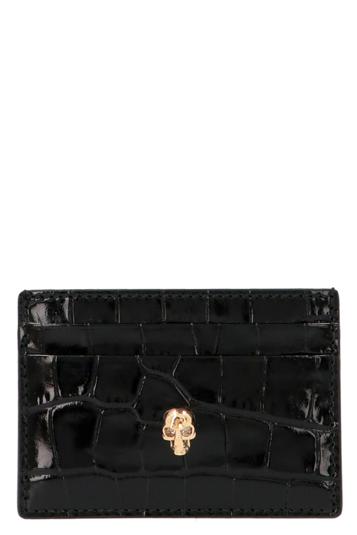★alexander mcqueen★ Skull Card Holder Black 6320381JMFG105 Alexander McQueen | Black skull and stud card holder | Savannahs