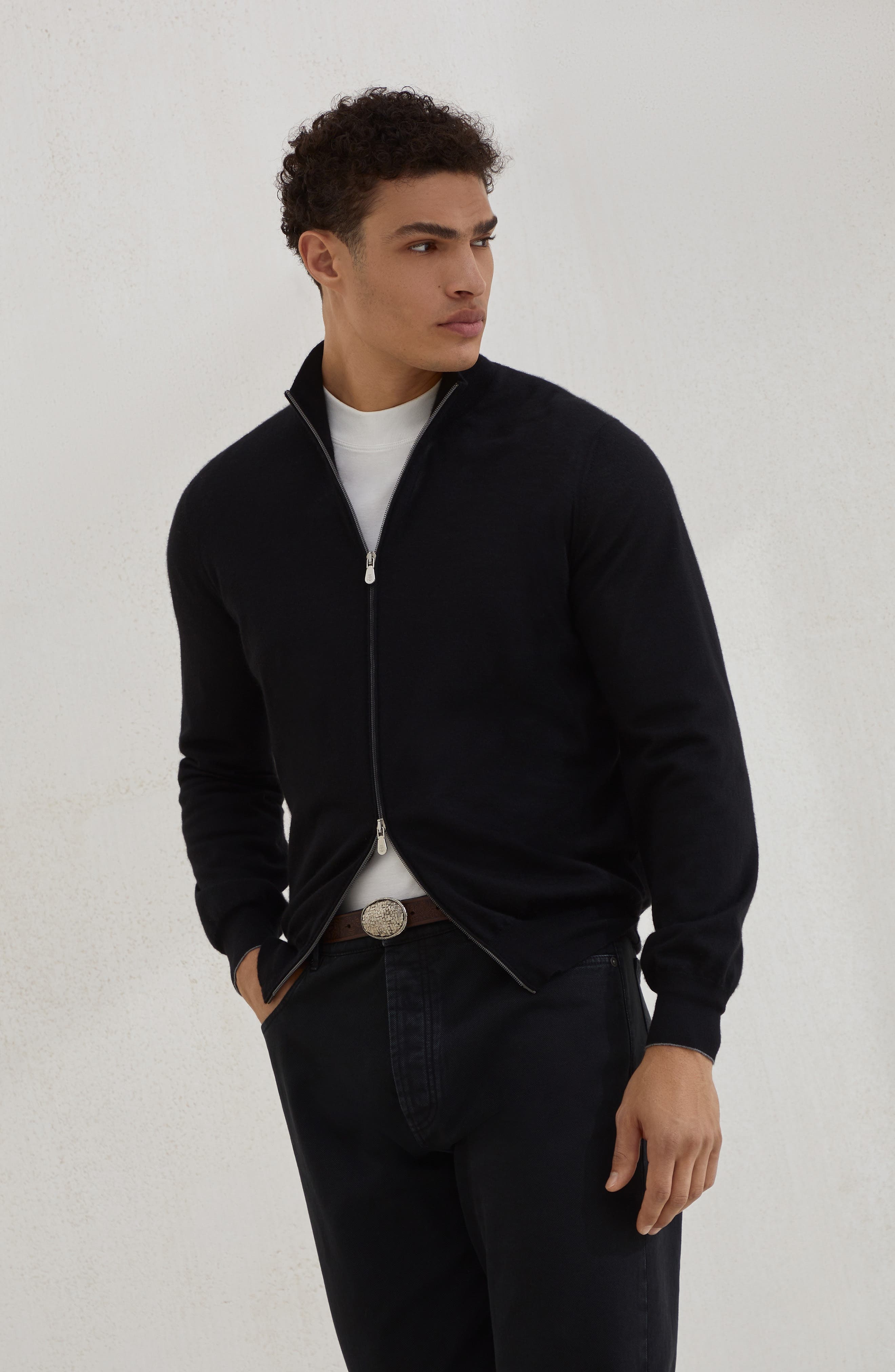 Brunello Cucinelli Lightweight cardigan in Black at Nordstrom - 2
