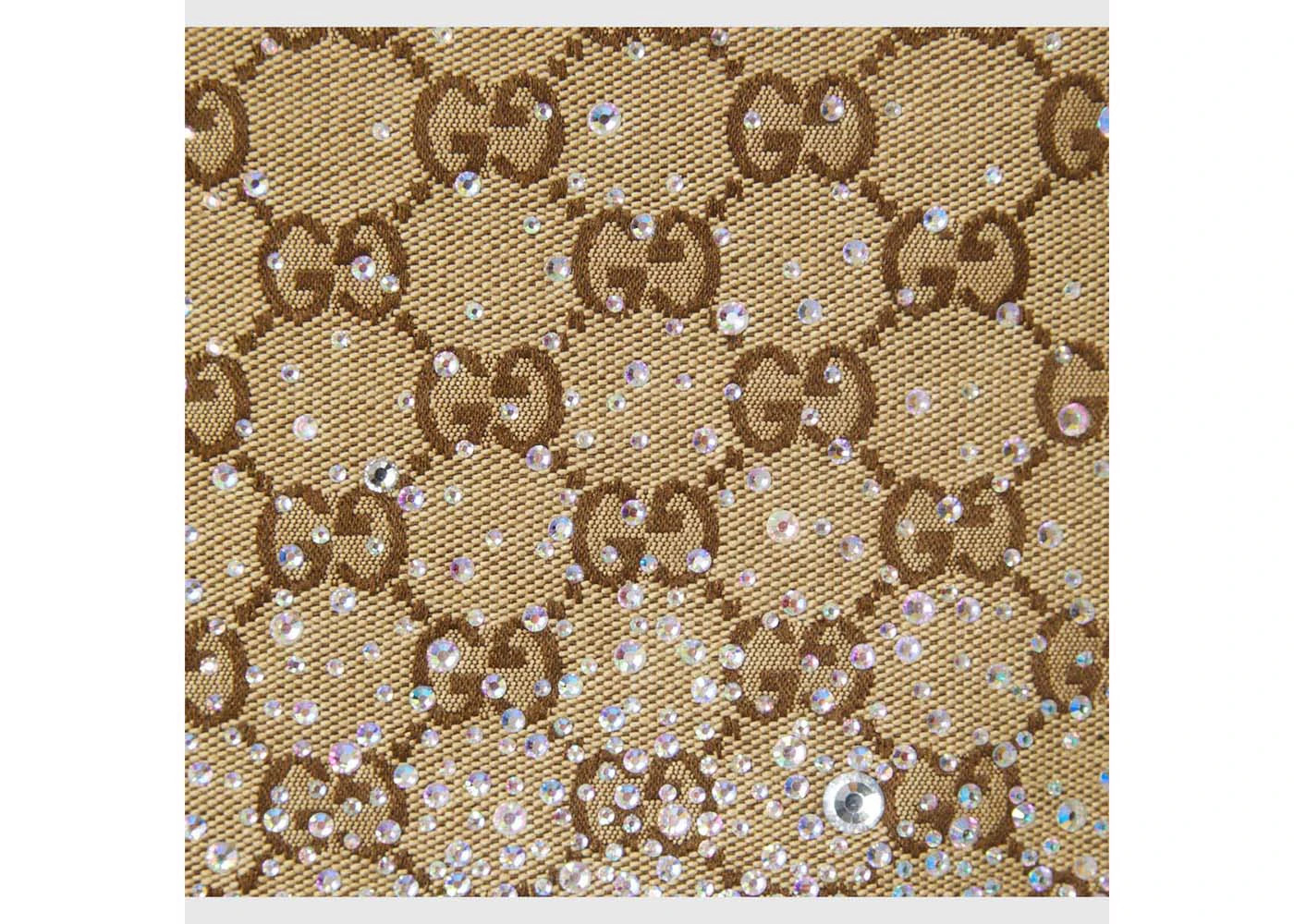 Gucci Crystals Embroidered GG Canvas Mini Skirt Camel/Brown - 2
