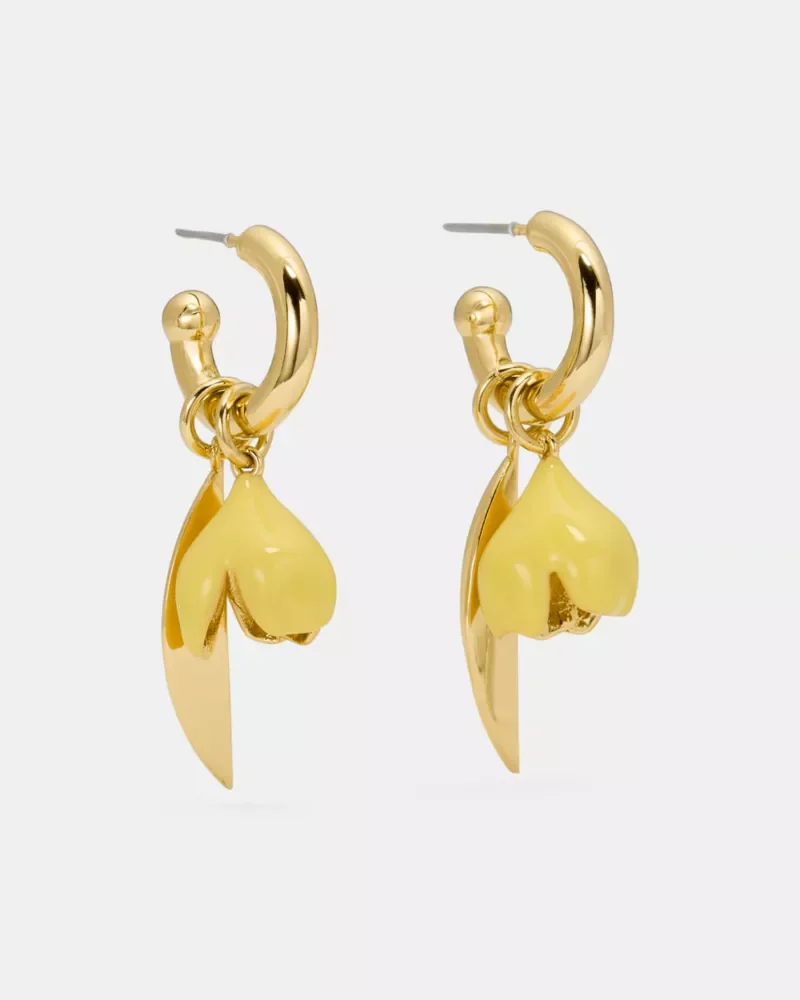 Golden Bloom Drop Earrings - 1