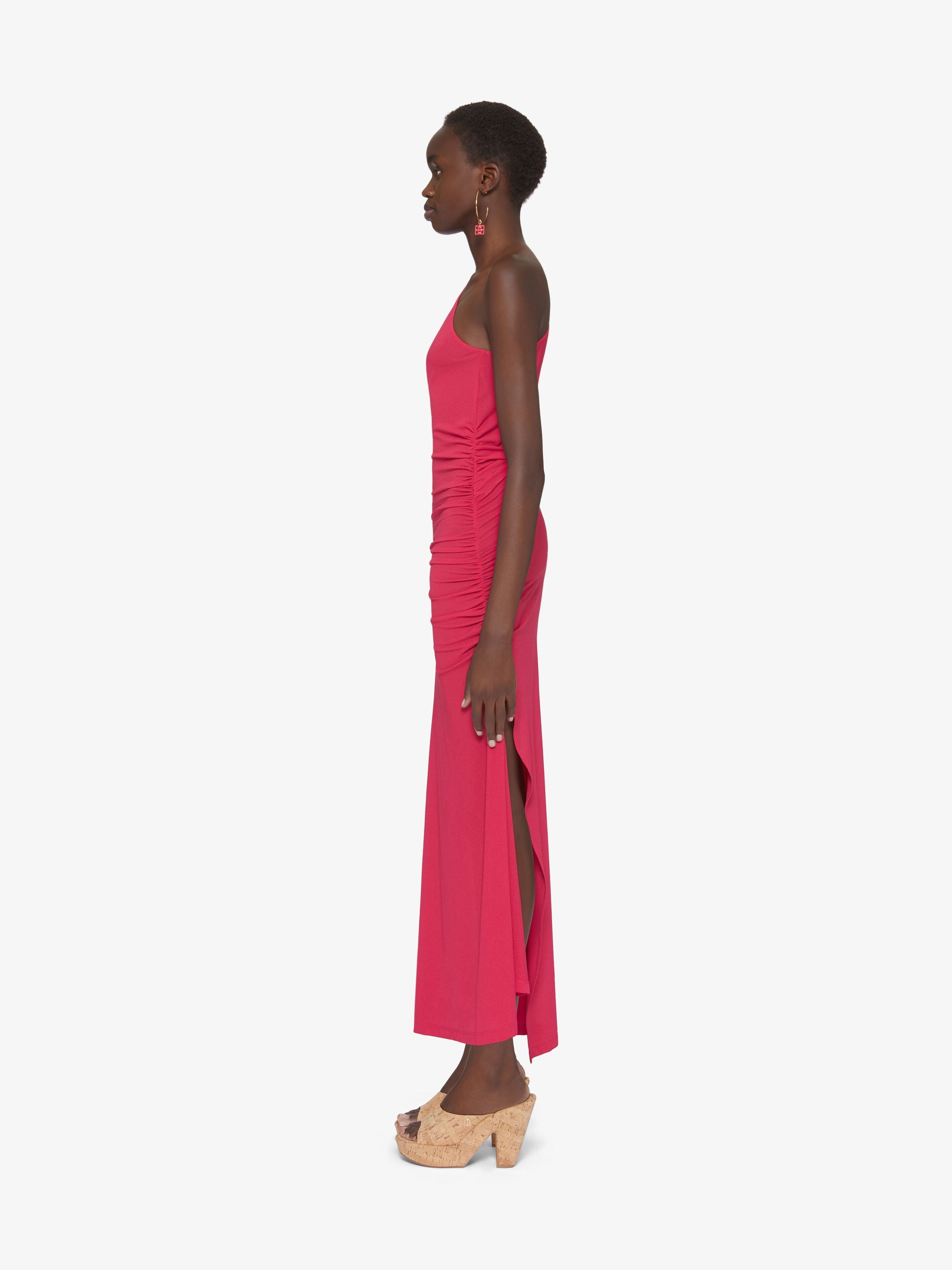 ASYMMETRIC DRAPED DRESS IN CREPE JERSEY - 3