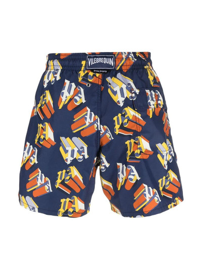 Palm Angels x Vilebrequin logo-print swimming shorts outlook