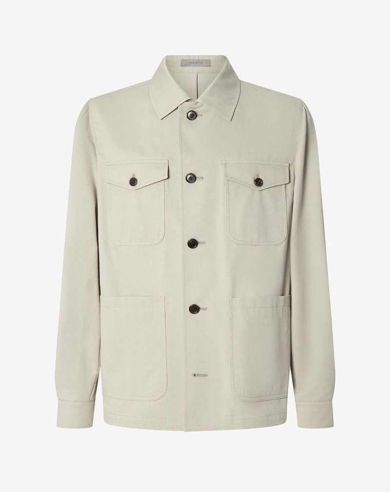 CORNELIANI Light green cotton and cashmere shirt outlook