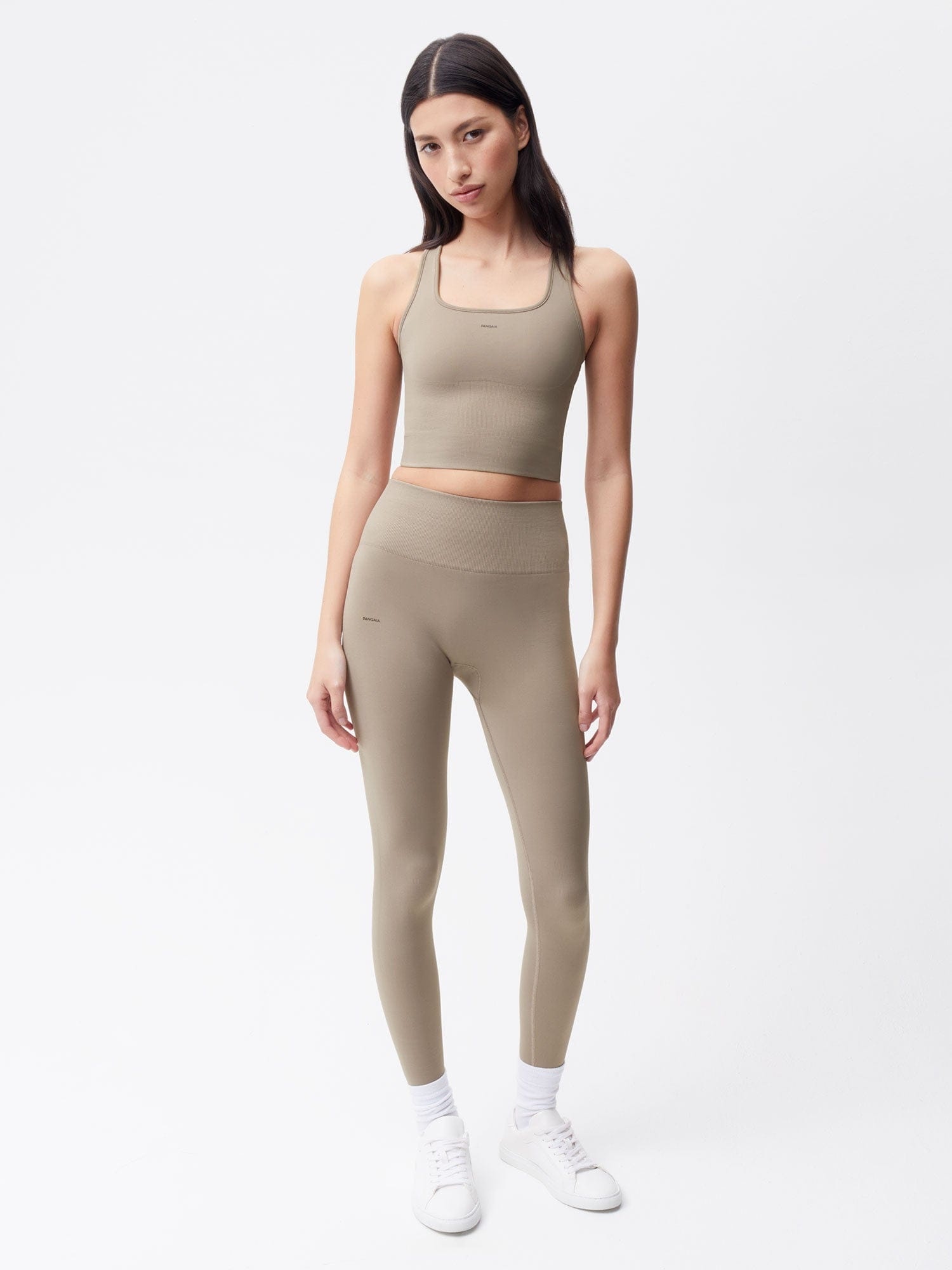 Women's Plant-Stretch Compressive Ribbed Tank Top - Taupe - 5