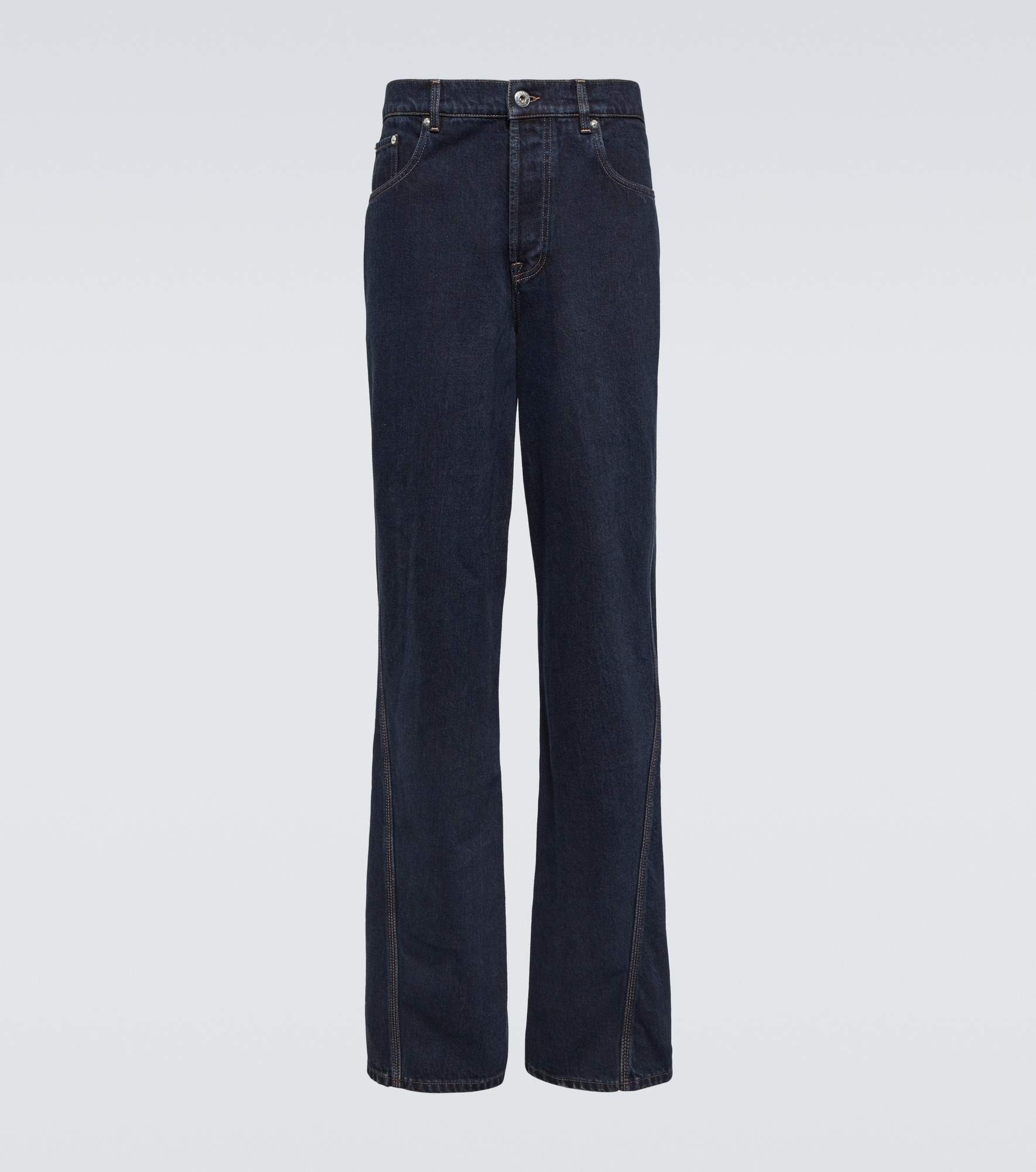 Paneled straight jeans - 1