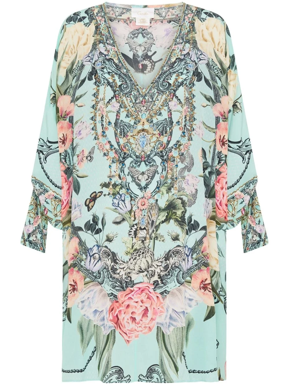 Petal Promise Land-print silk dress - 1