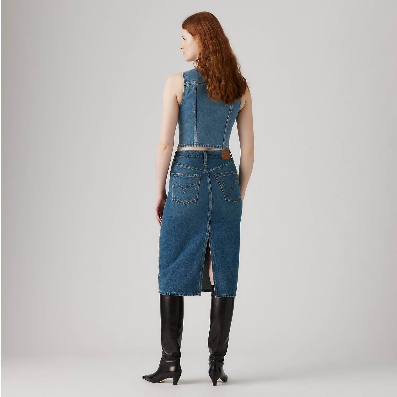 HIGH RISE BACK SLIT SKIRT - 5